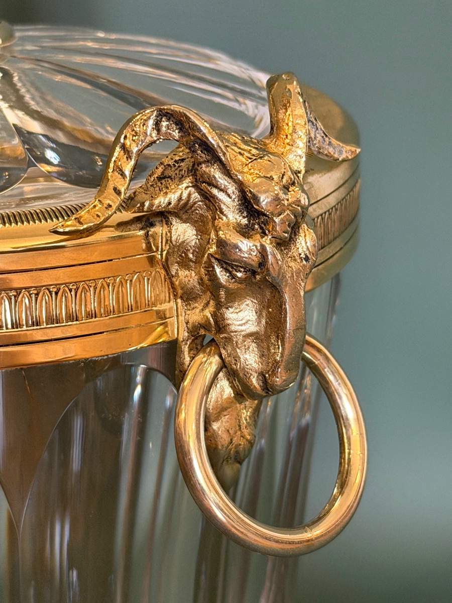 Benito Martin, Stately 33-cm Ice Bucket, Crystal And Bronze -photo-7