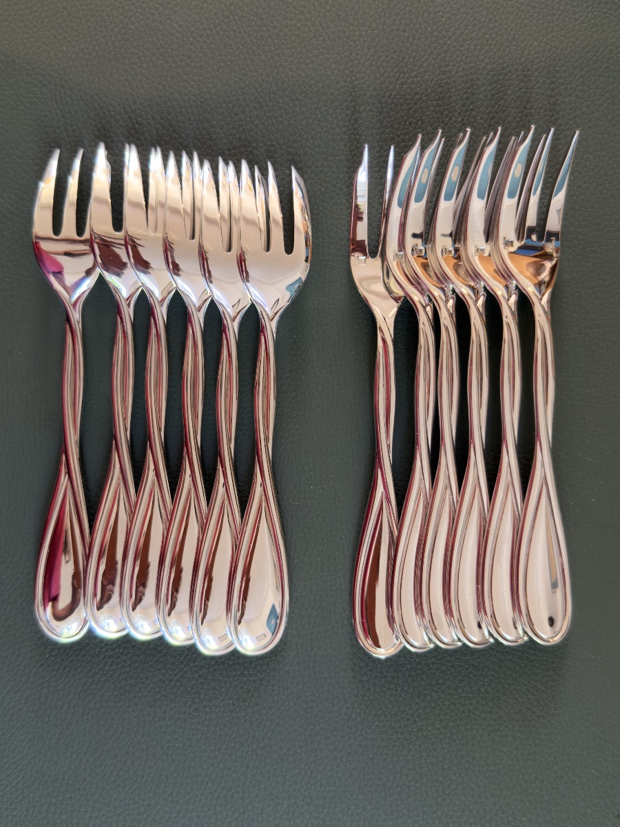 Christofle Galéa, 12 Cake Forks, Like New -photo-2
