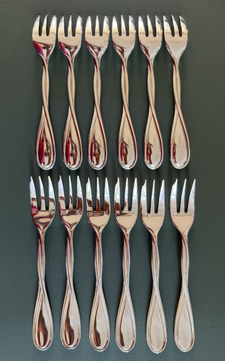 Christofle Galéa, 12 Cake Forks, Like New -photo-3