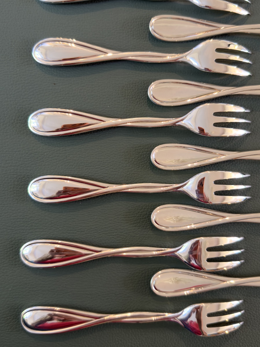 Christofle Galéa, 12 Cake Forks, Like New -photo-5