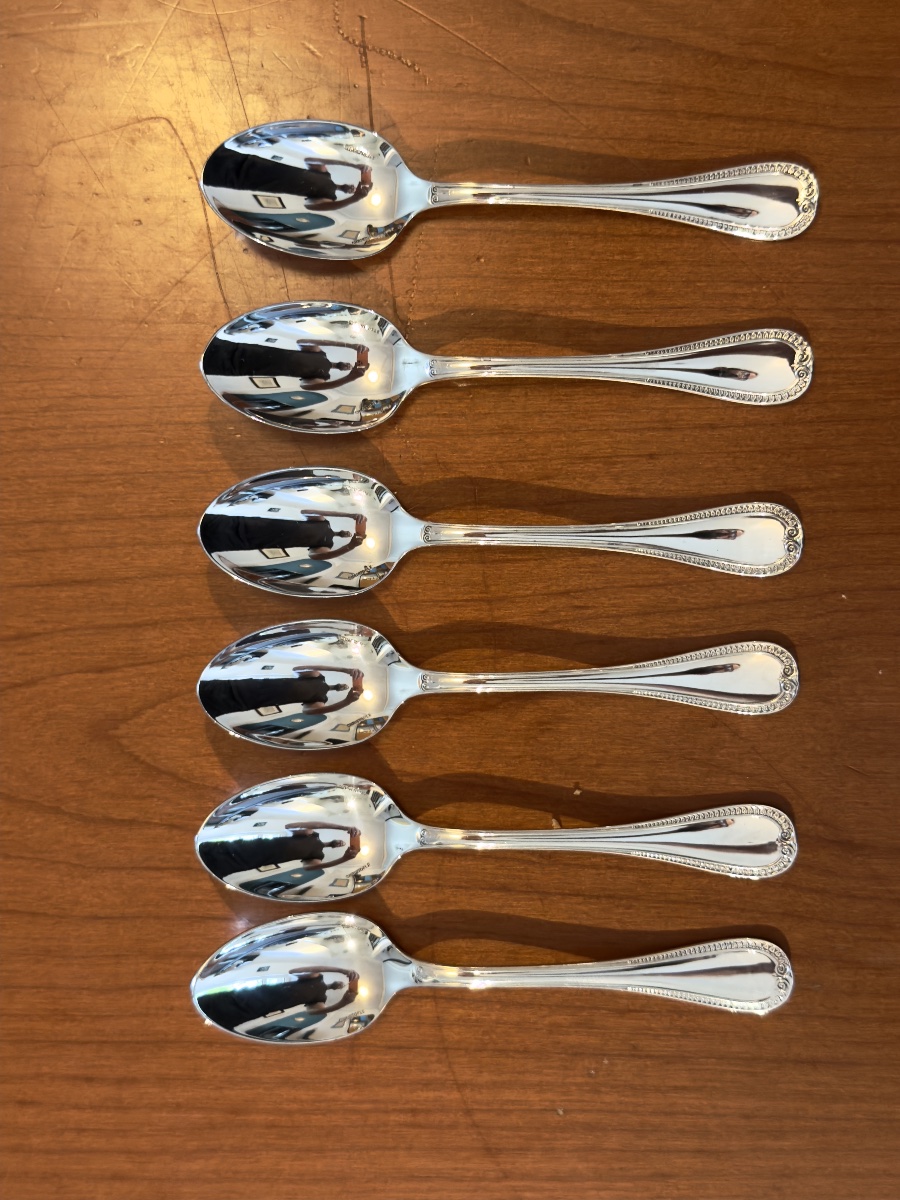Christofle argent sterling  925 , malmaison , 6 cuillères à café -photo-3