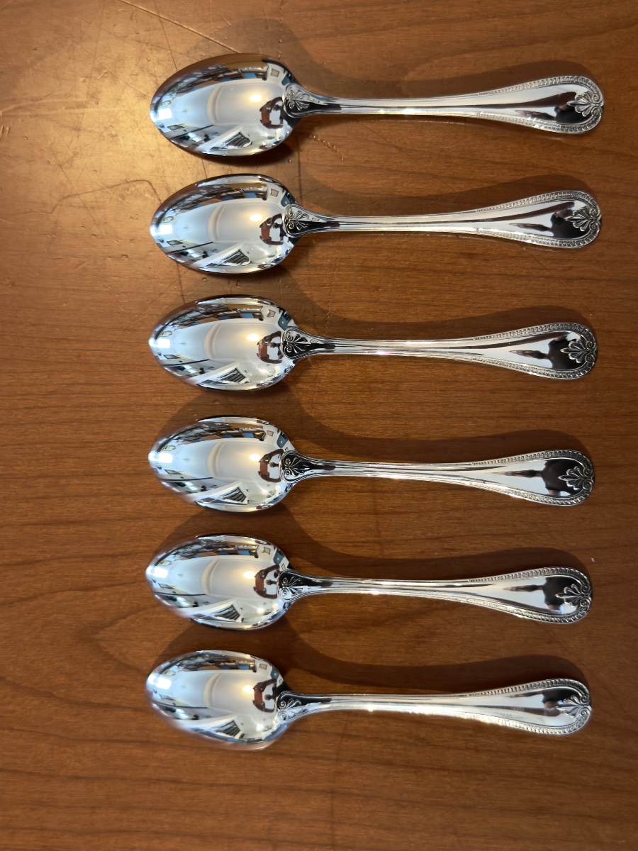 Christofle argent sterling  925 , malmaison , 6 cuillères à café -photo-4