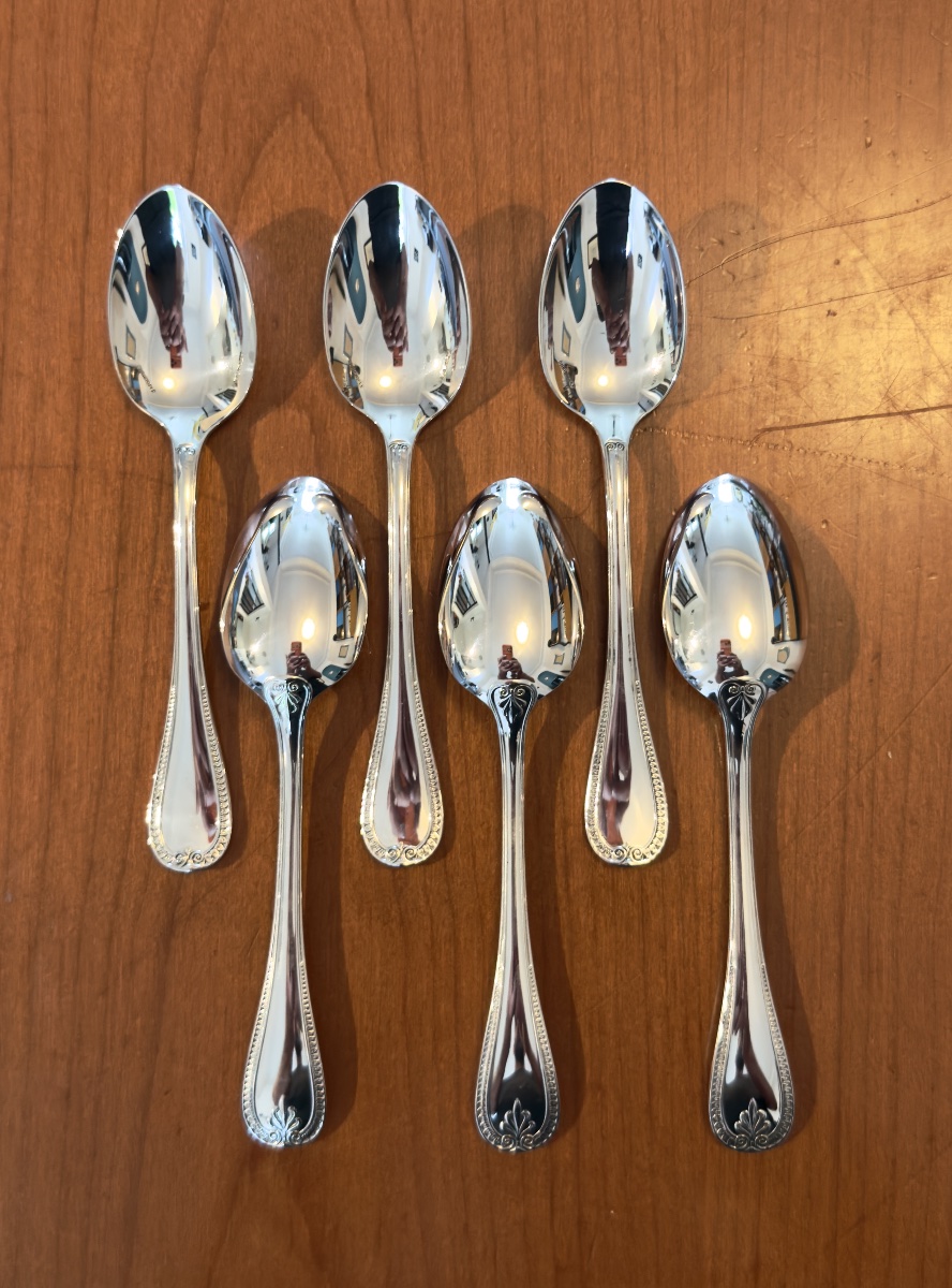Christofle argent sterling  925 , malmaison , 6 cuillères à café 