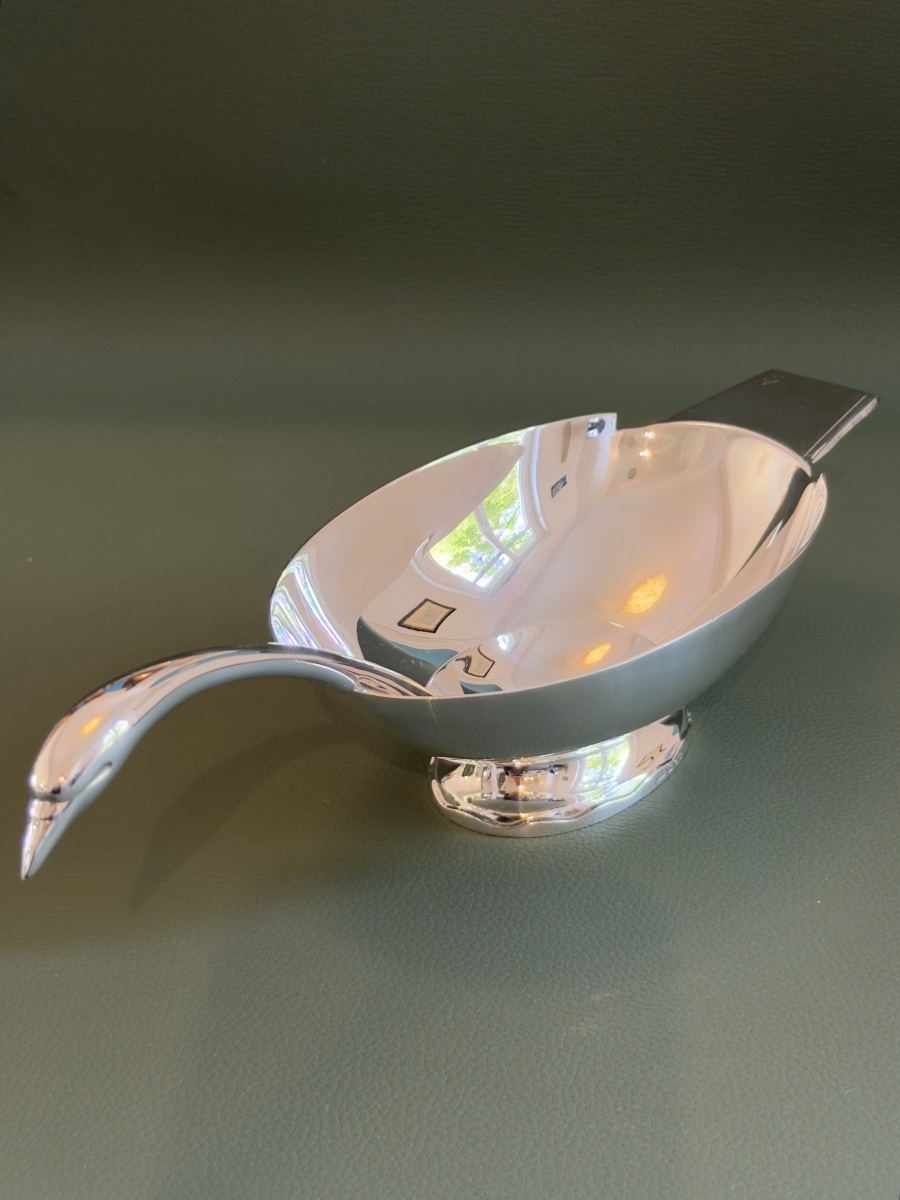 Christofle Swan-shaped Sauce Boat By Fjerdingstad, Like New -photo-4