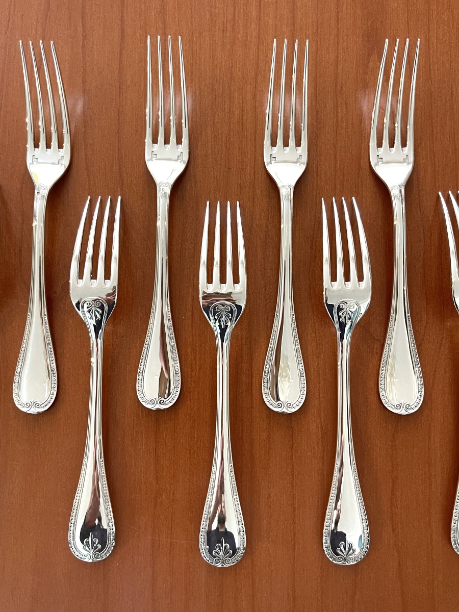 Christofle, 12 Dessert Forks, 17 Cm, Like New -photo-2