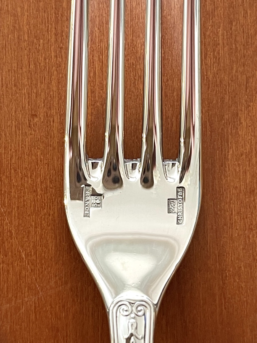 Christofle, 12 Dessert Forks, 17 Cm, Like New -photo-1