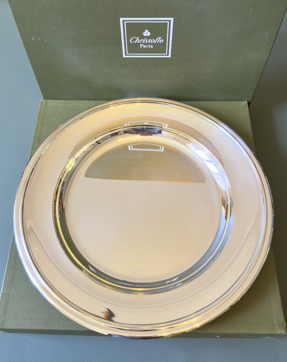 Christofle, Serving Dish, Tray, 35 Cm In Diameter, Like New 