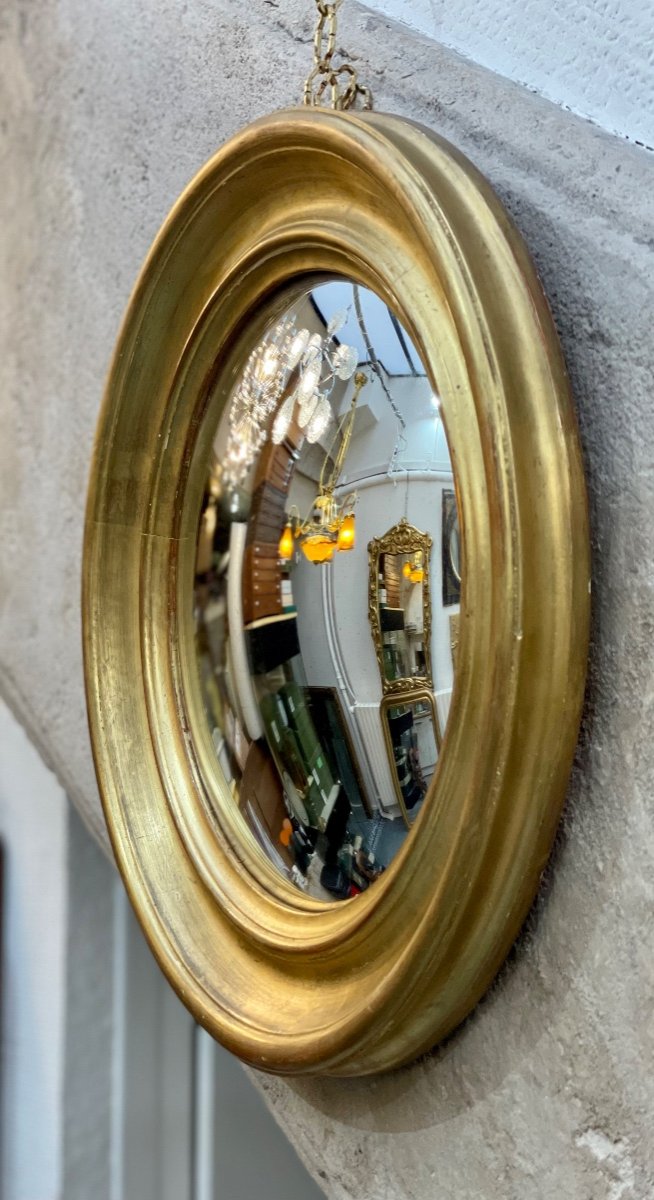 Miroir Sorcière Diamètre 38cm Style Louis Philippe 