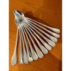 Christofle Rare, 12 Spoons A Mazagran, Jam, Soda Ribbons Model 