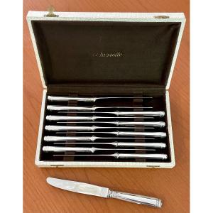 Christofle Malmaison 12 Dessert Cheese Knives Very Good Condition 