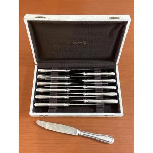 Christofle Chinon, 12 Cheese Dessert Knives 19.5 Cm 