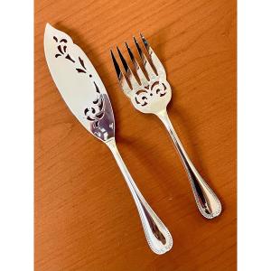 Christofle Malmaison Openwork Fish Serving Cutlery 