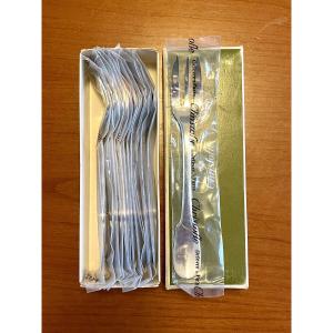 Christofle France  Cluny ,12 fourchettes à gâteaux 