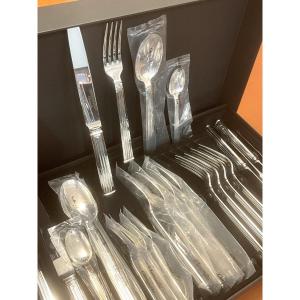 Christofle Triad, 24-piece Cutlery Set For 6 People, Art Deco Style 