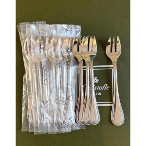 Christofle malmaison 12 fourchettes à huître , crustacés 