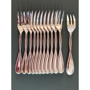 Christofle Galéa, 12 Cake Forks, Like New