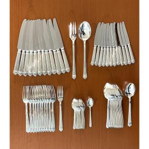 Christofle Aria, 62-piece Silverware Set In Excellent Condition