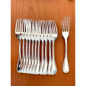 Christofle, 12 Dessert Forks, 17 Cm, Like New