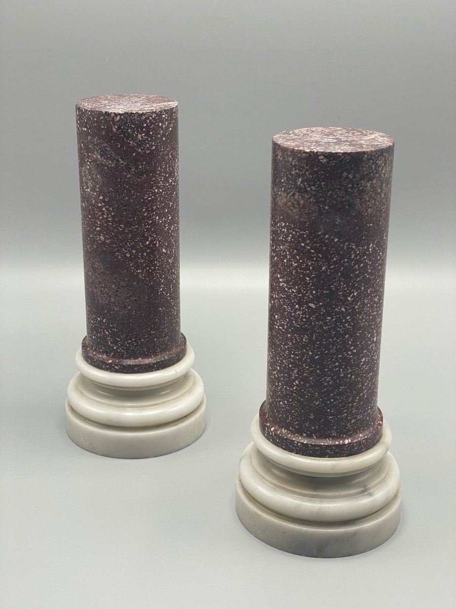 Paire De Colonne En Porphyre -photo-2