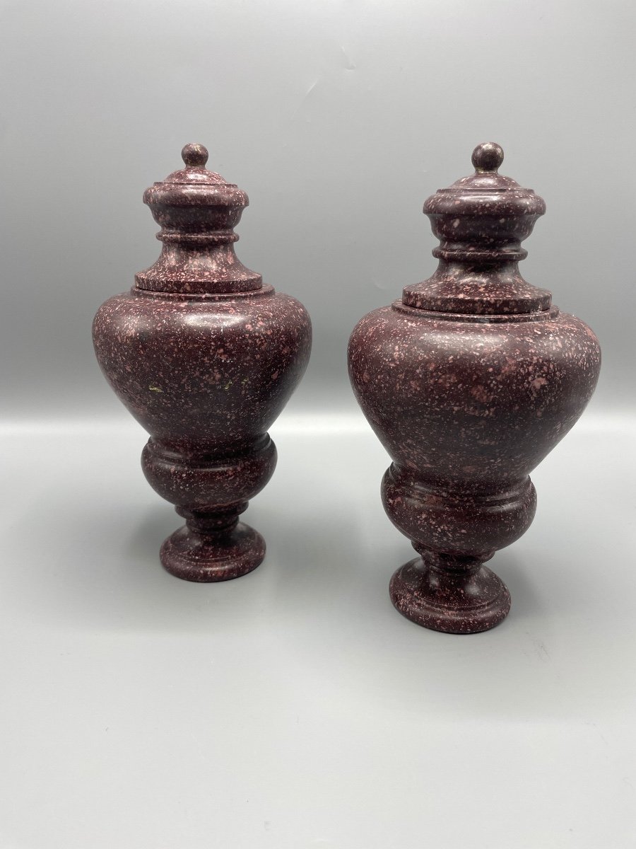 Pair Of Porphyry Covered Vase-photo-2