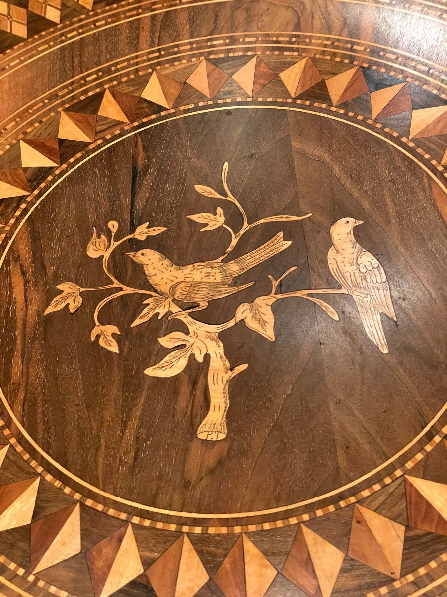 Guéridon Marqueterie D’oiseaux -photo-3