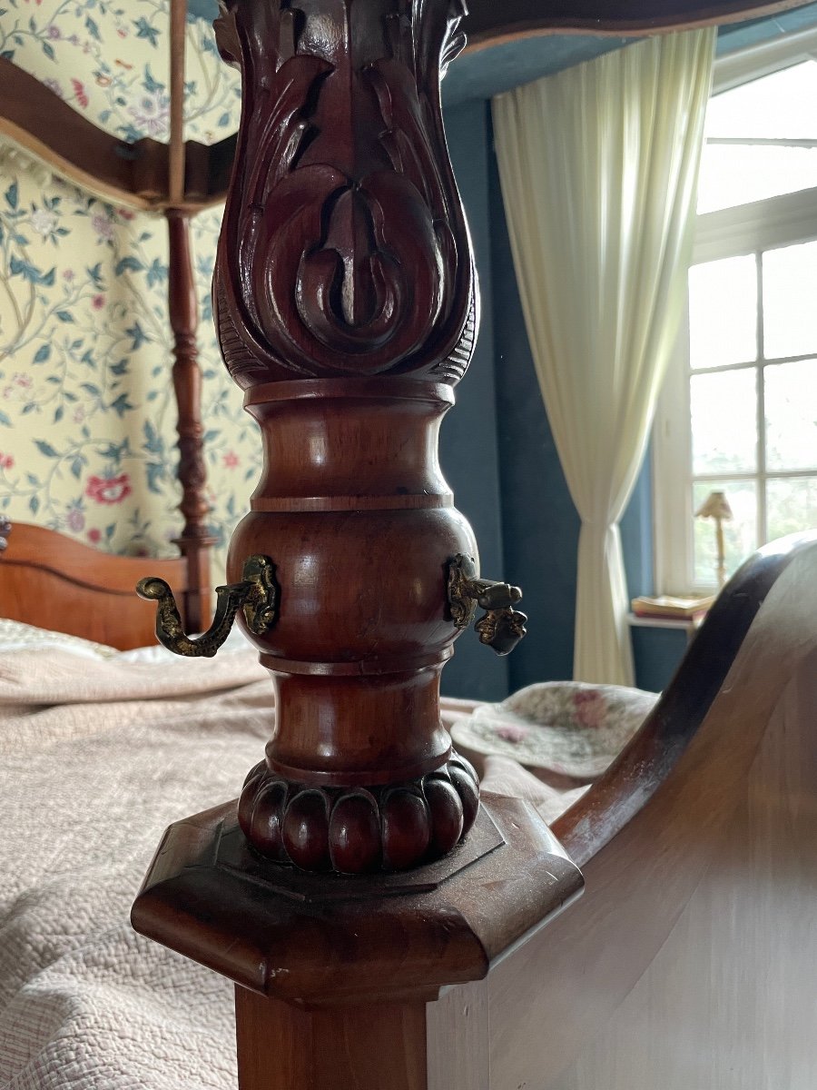 Canopy Bed Louis Philippe Period In Mahogany-photo-2