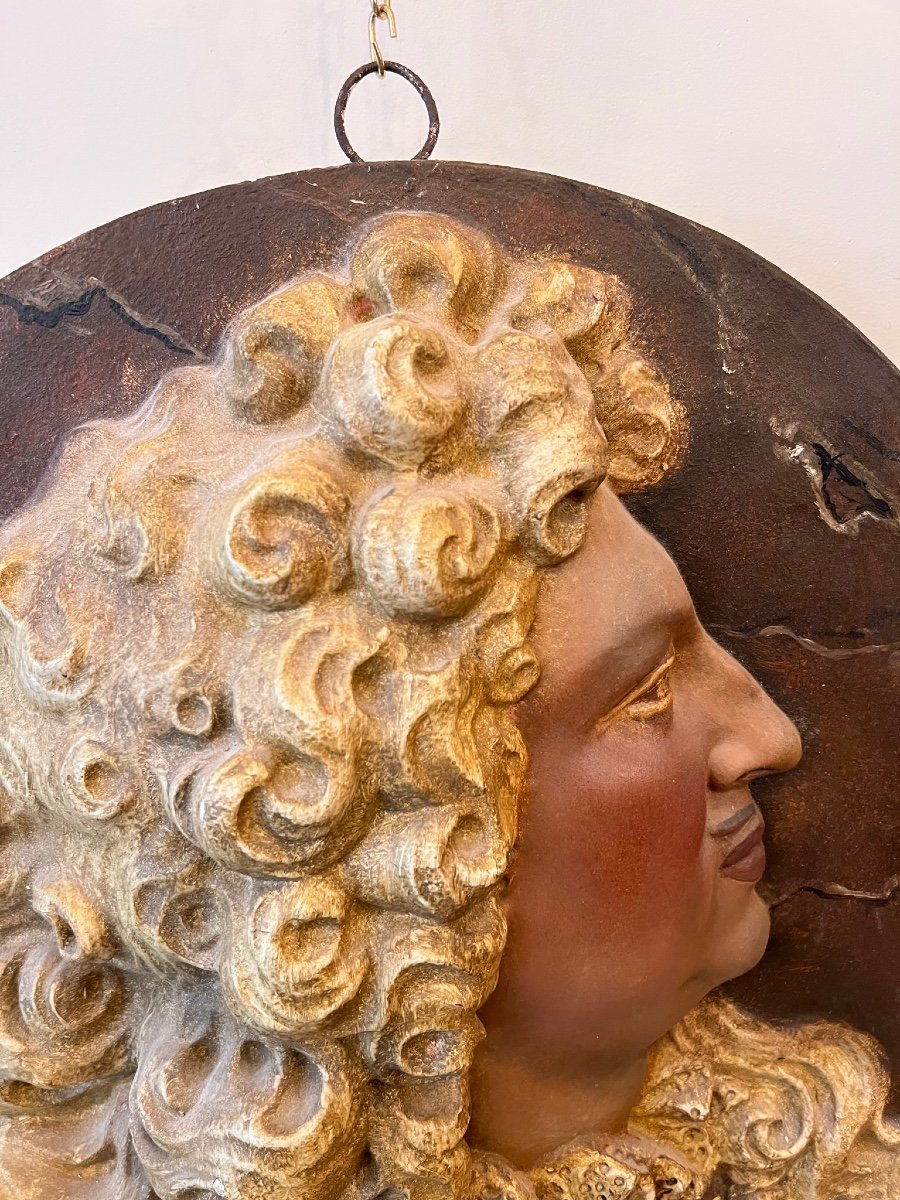 Important Médaillon Représentant Louis XIV-photo-1
