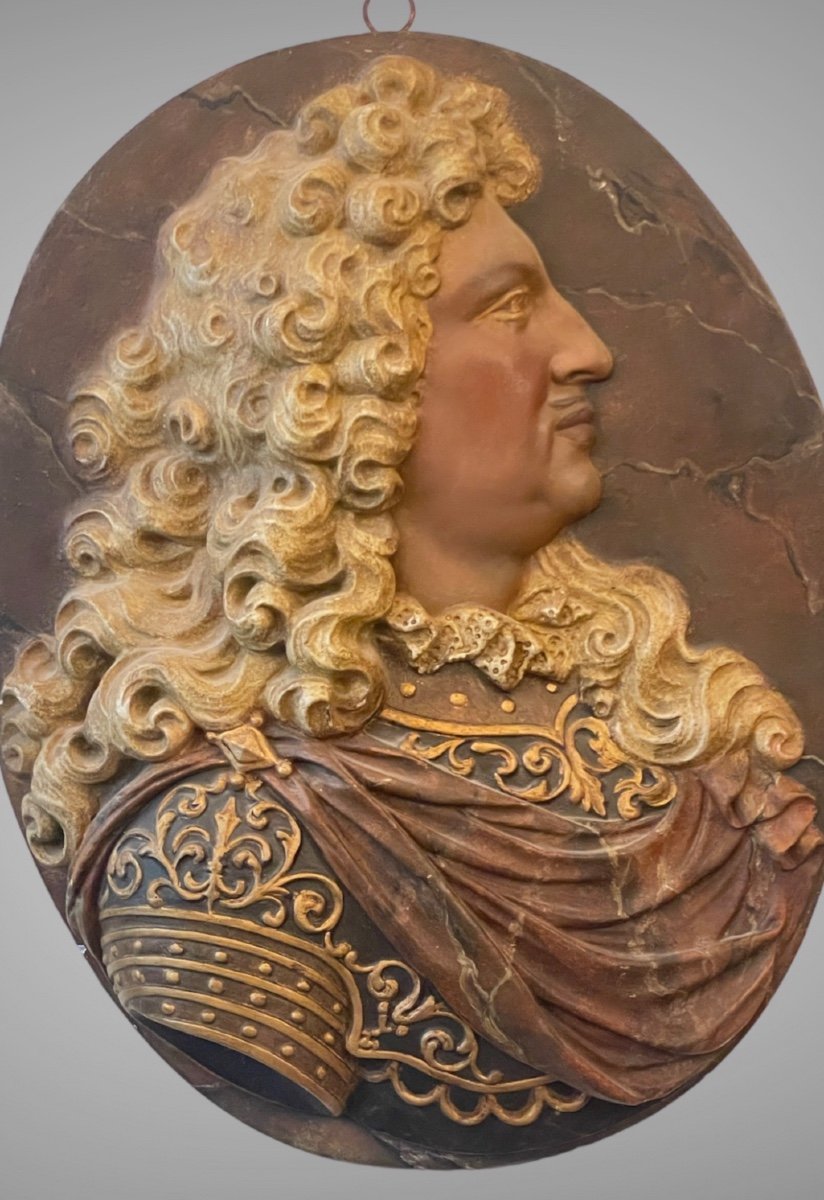 Important Médaillon Représentant Louis XIV-photo-2