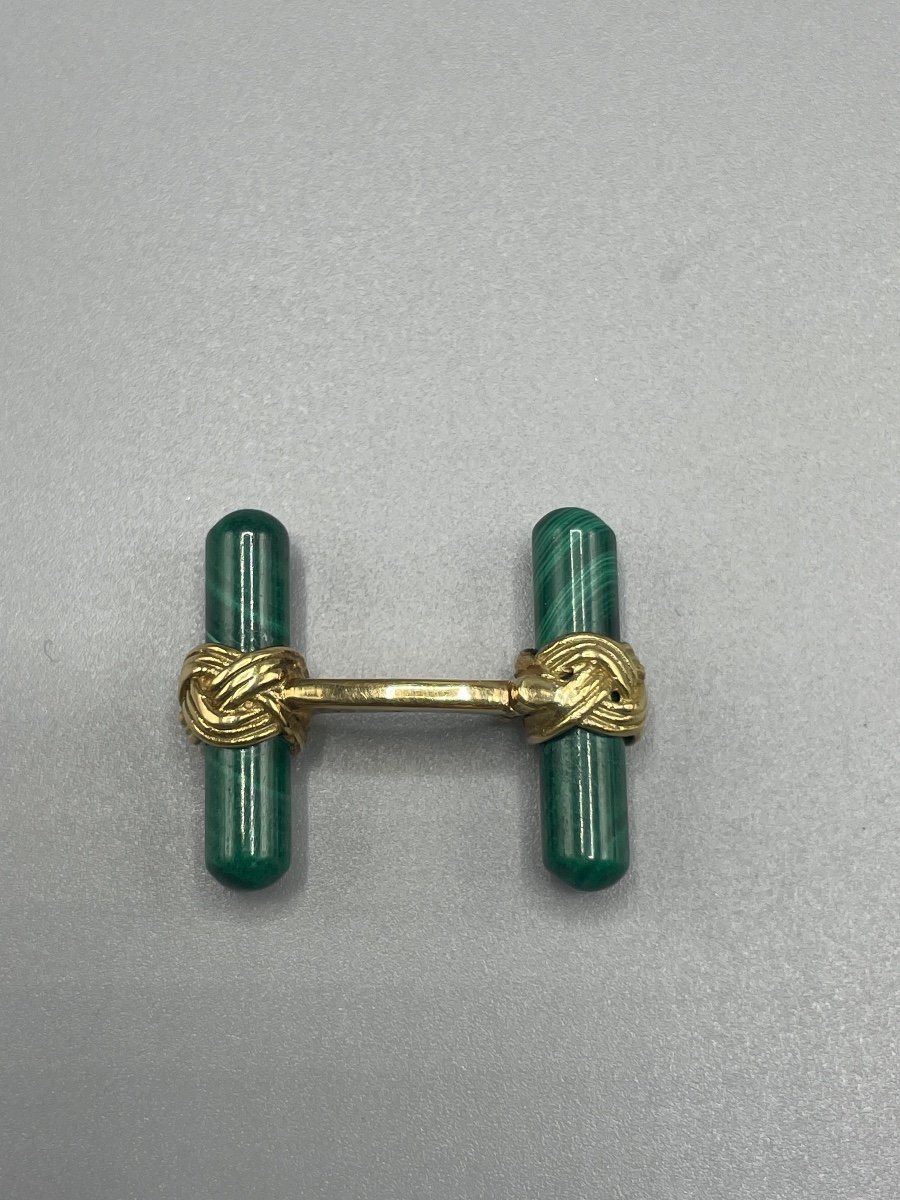 Gold And Malachite Cufflinks-photo-4