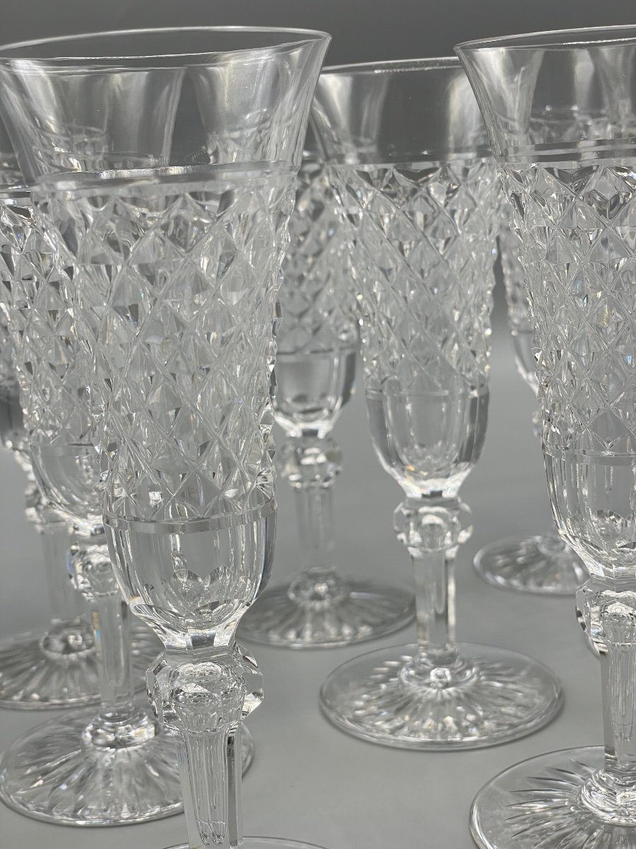 9 Flûtes à Champagne En Cristal -photo-3