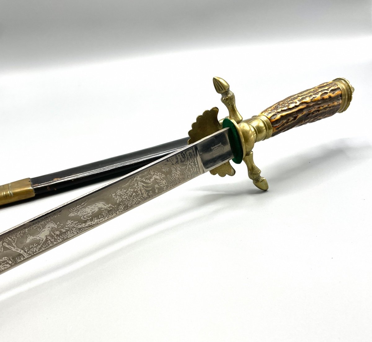 Dague De Chasse Et Sa Ceinture -photo-3