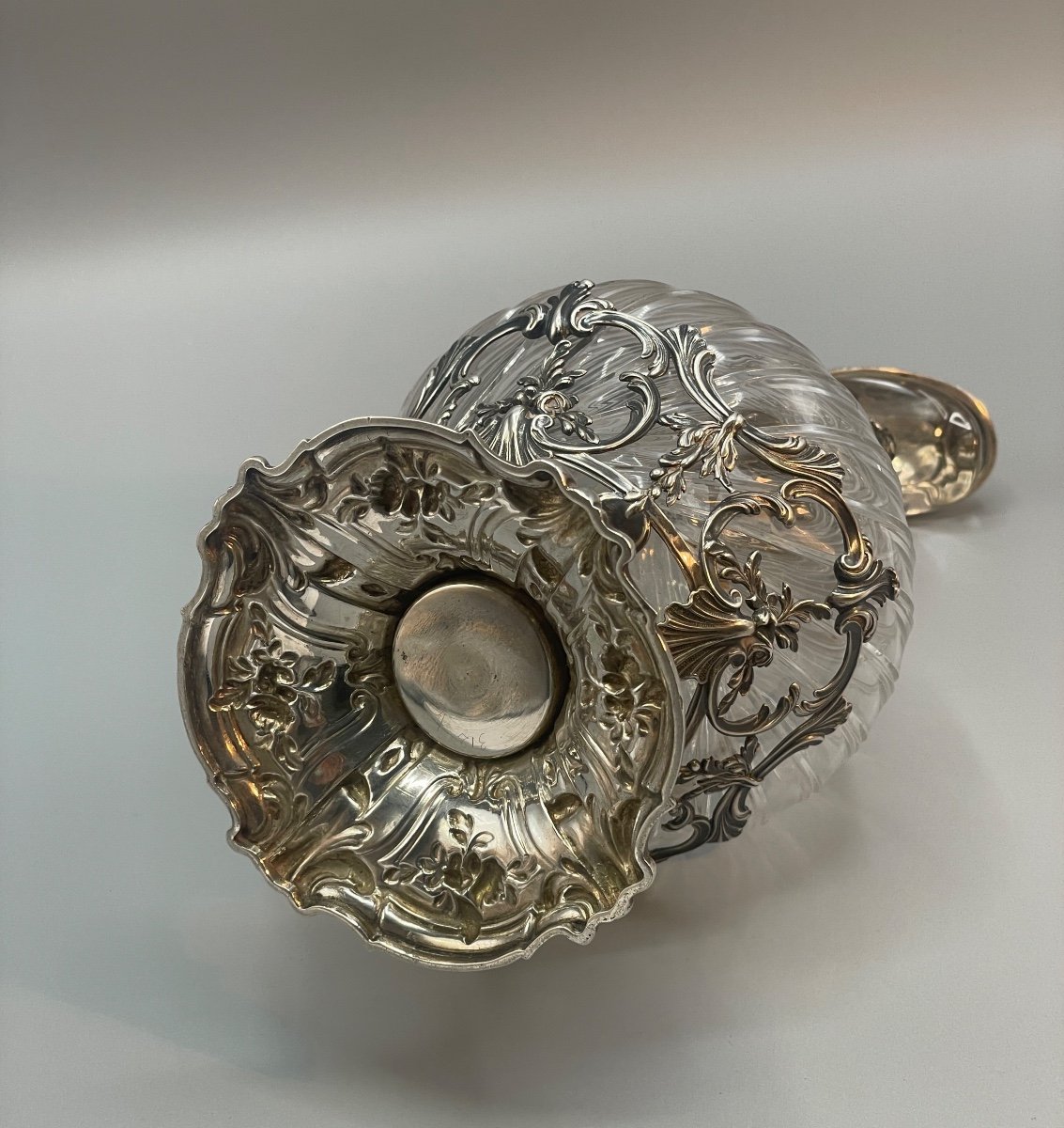 French Louis XV Style Ewer In Sterling Silver-photo-2