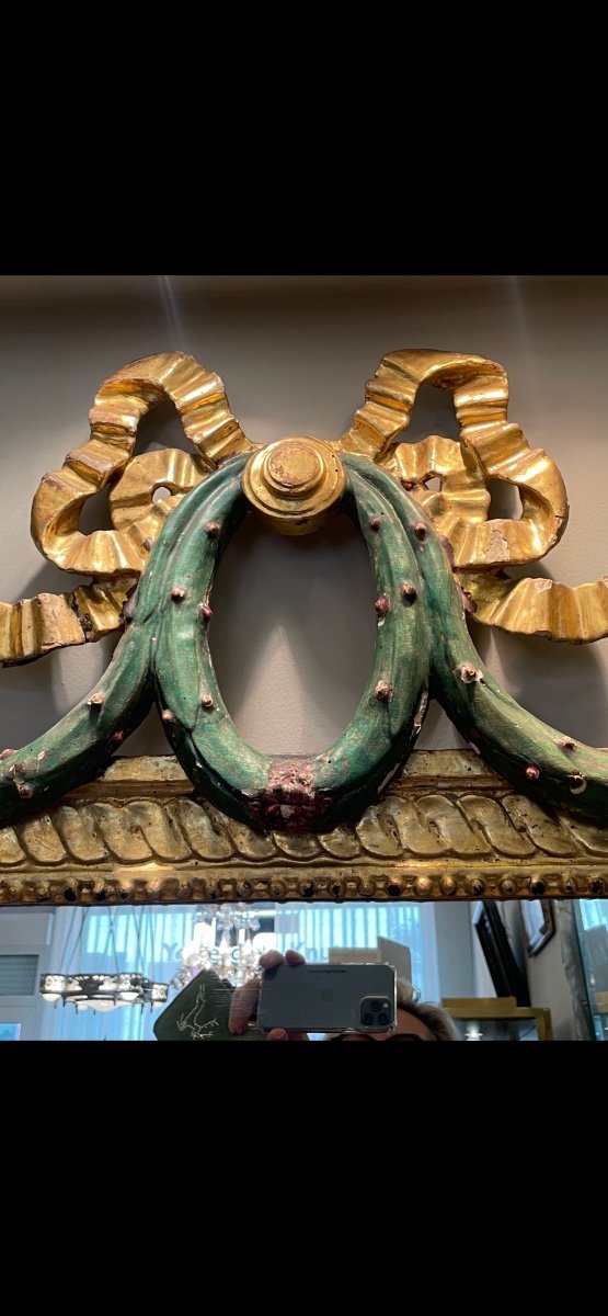 18th Century Polychrome Mirror-photo-2