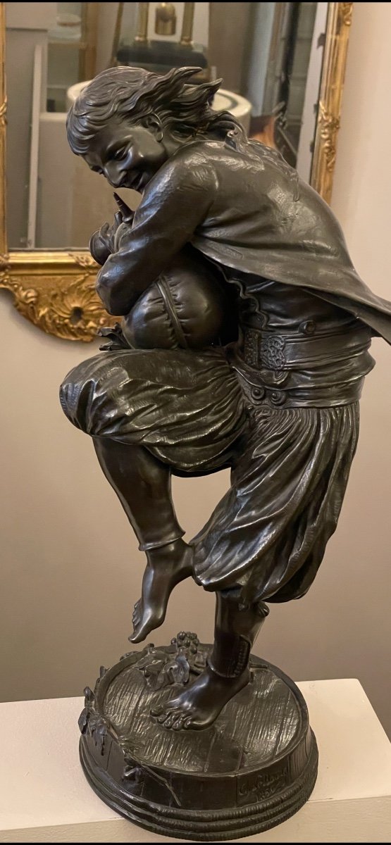 « le Joueur De Biniou » Charles Auguste Lebourg 1856-photo-4