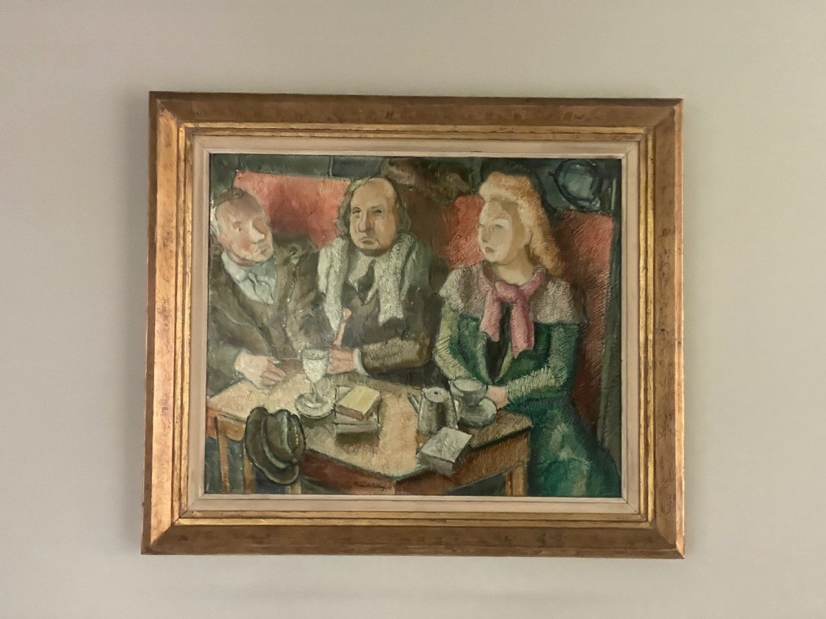 Au Café Montparnasse 1939 Pierre De Belay-photo-5