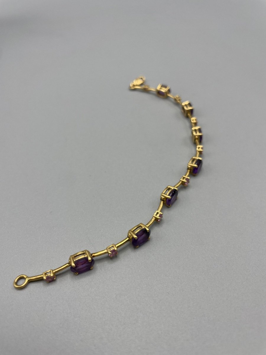 Ravissant Bracelet Or Et Améthyste -photo-3