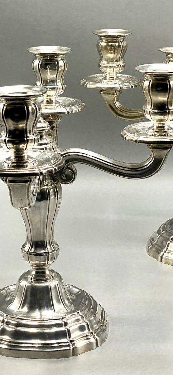 Paire De Candélabre XIX Siècle En Argent Massif « henin&compagnie-photo-2