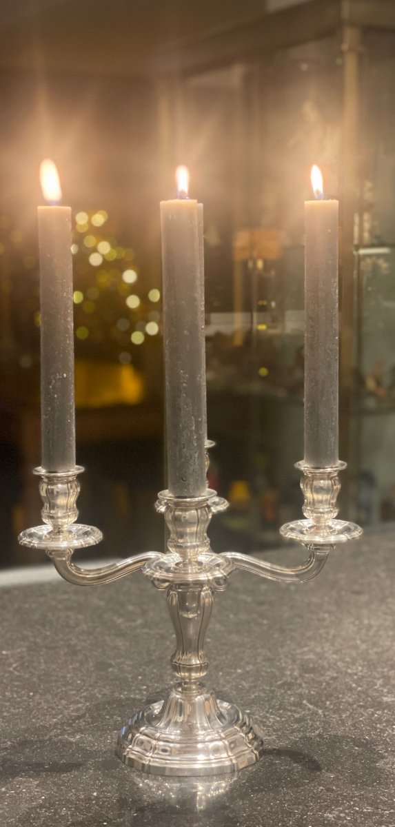 Paire De Candélabre XIX Siècle En Argent Massif « henin&compagnie-photo-1