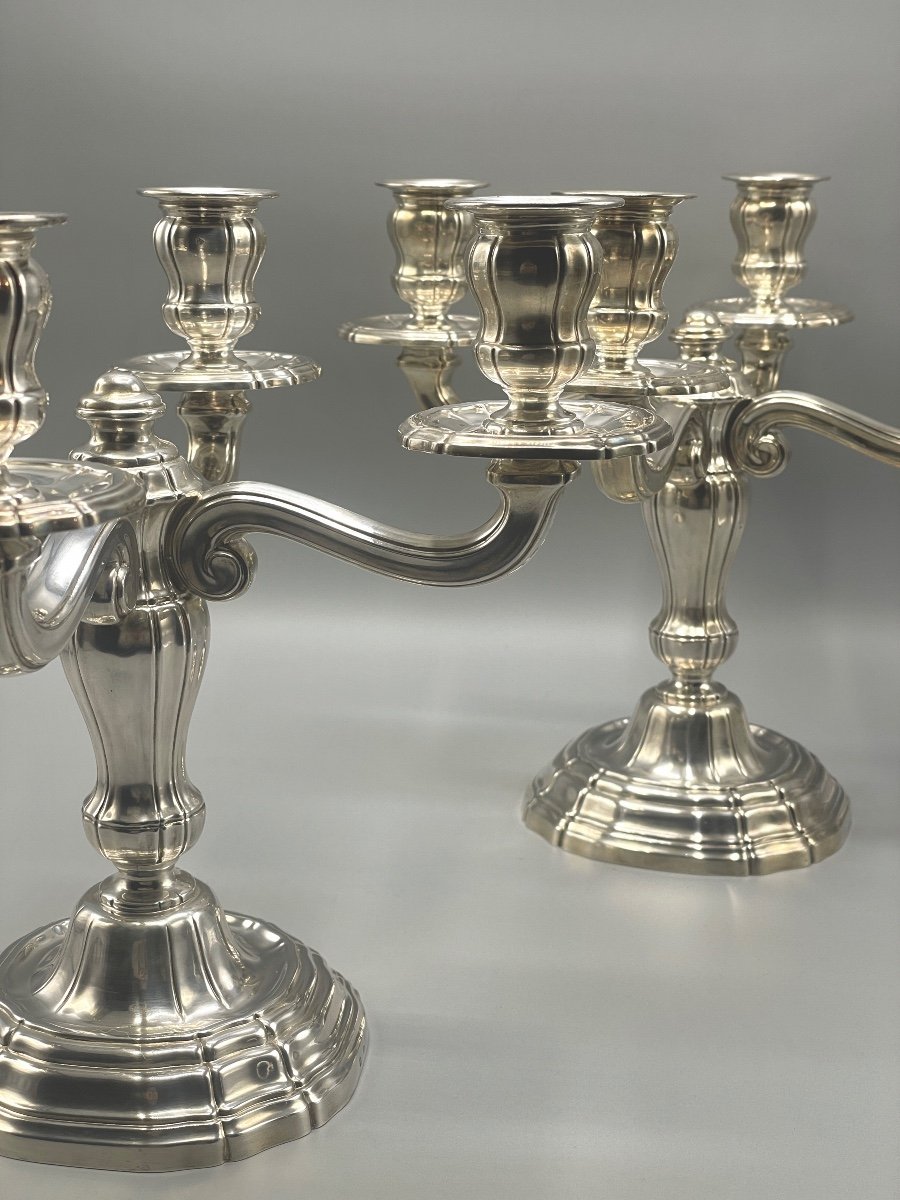 Paire De Candélabre XIX Siècle En Argent Massif « henin&compagnie-photo-6