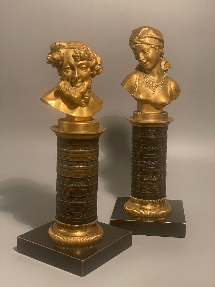 Sculptures XIX Siècle « bacchus » Et « jeune Femme Orientaliste « -photo-6