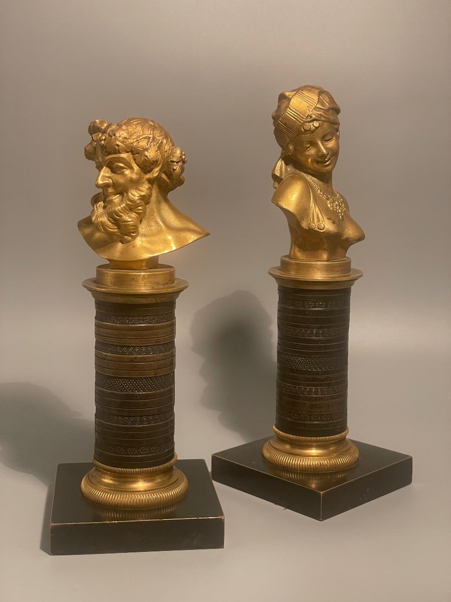 Sculptures XIX Siècle « bacchus » Et « jeune Femme Orientaliste « 