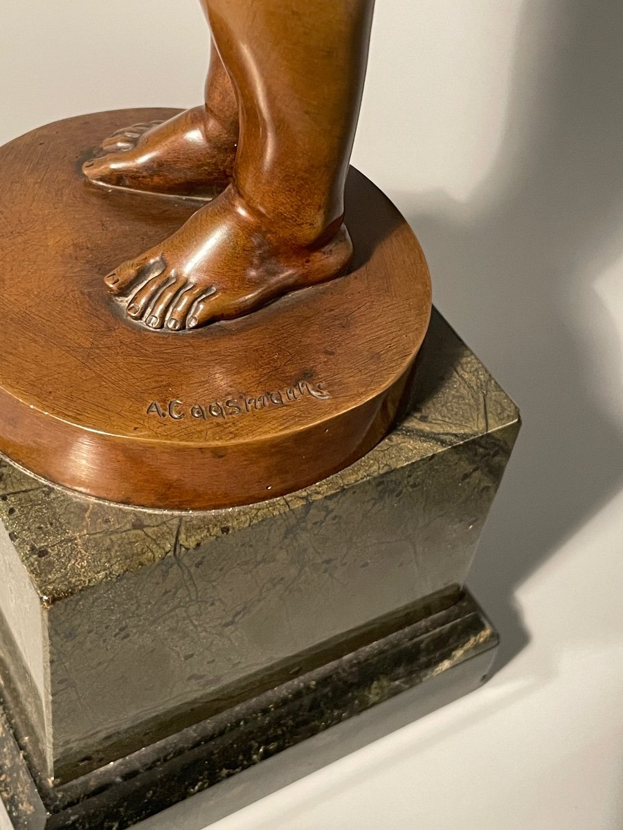 Bronze Sculpture “the Young Artist Painter” Albert Caassmann-photo-4