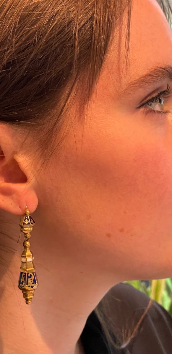 Gold Earrings France 1880-photo-3