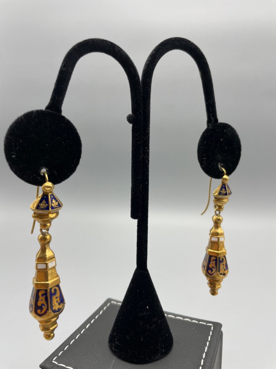 Gold Earrings France 1880-photo-4
