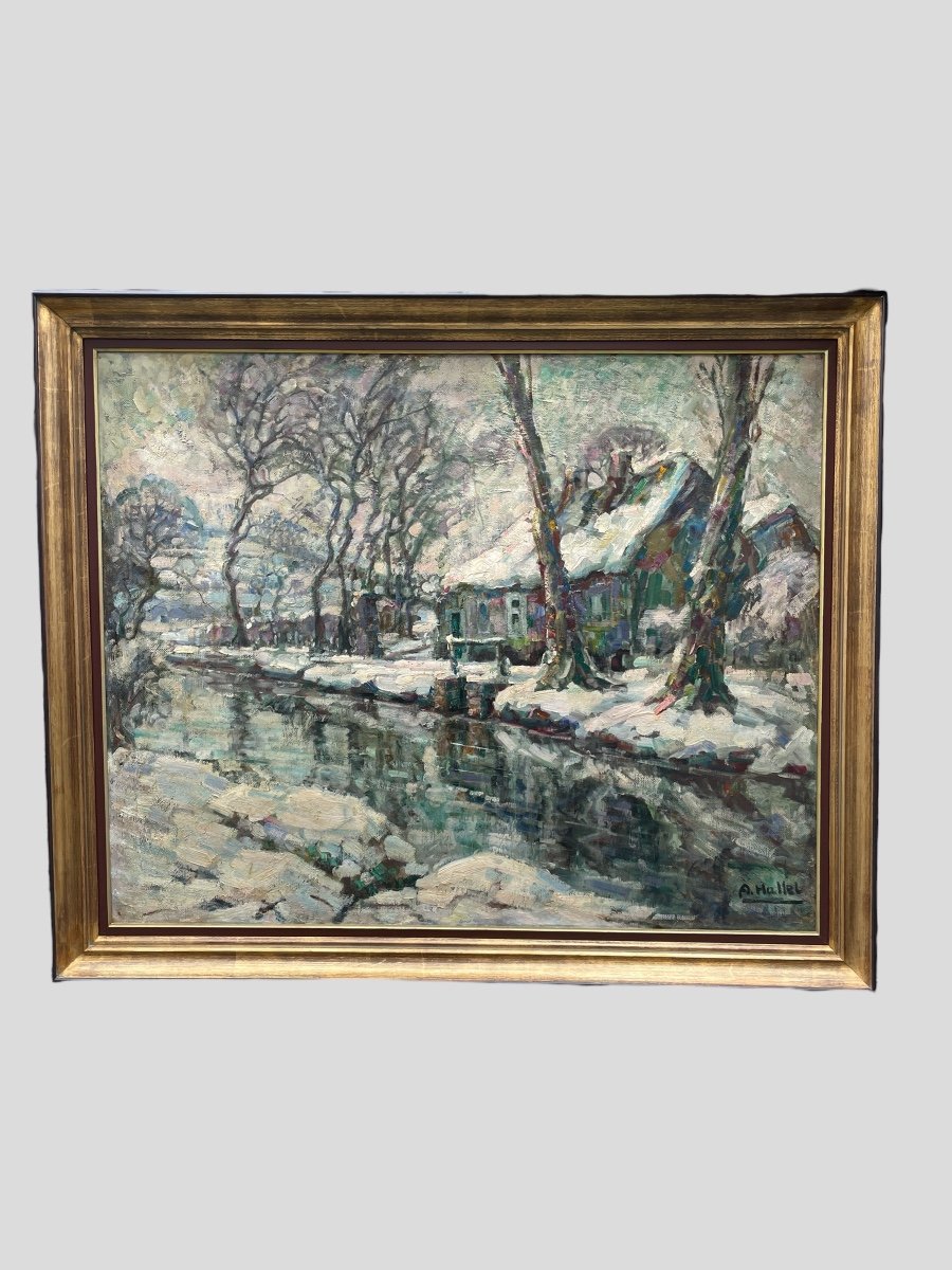 Painting Oil On Canvas André Hallet Post Impressionist -photo-2