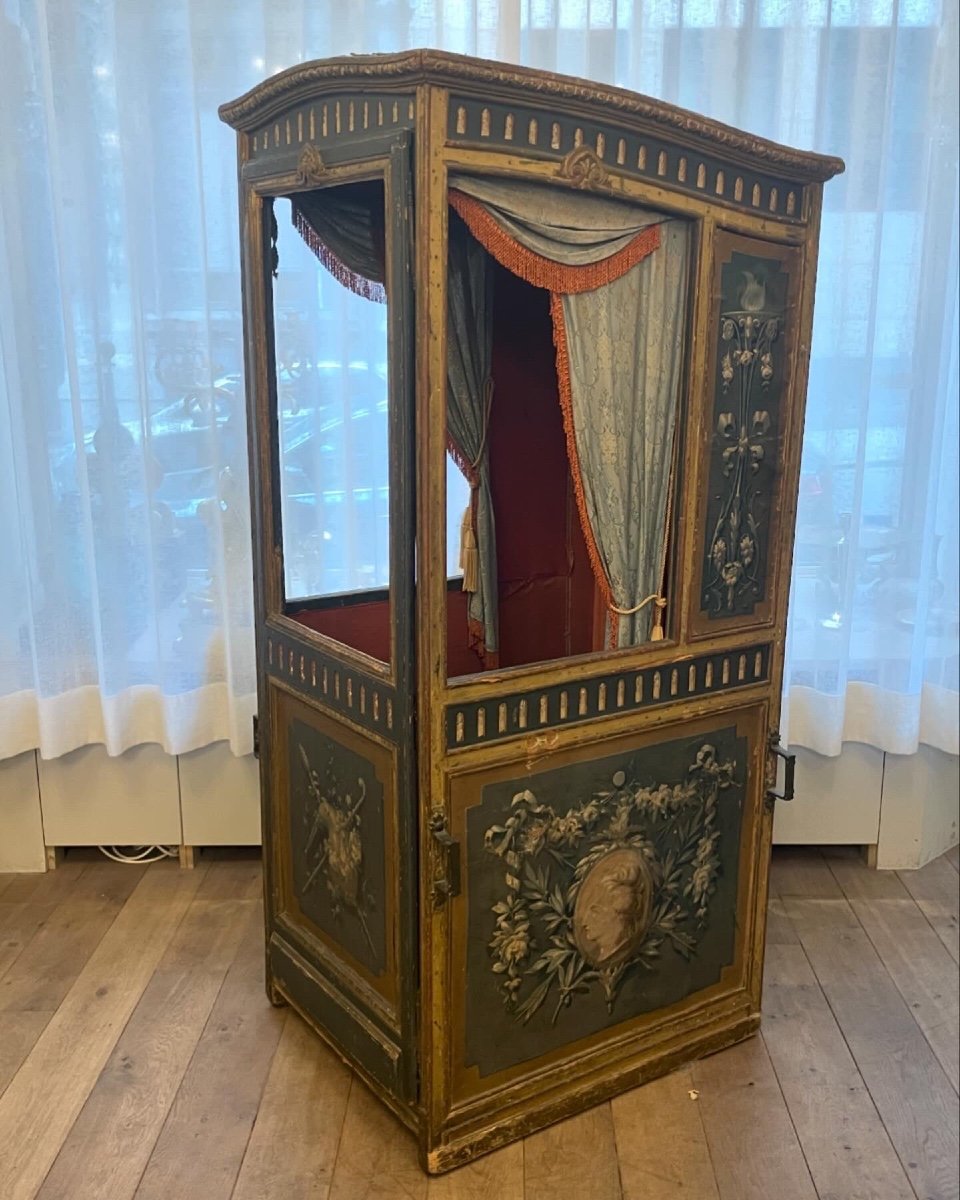 Louisxvi Period Porter Chair Painting On Grisaille Canvas -photo-4