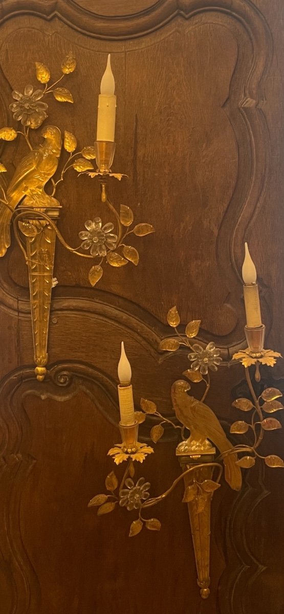 Paire D’applique  Aux Perroquets De La Maison Bagues-photo-1