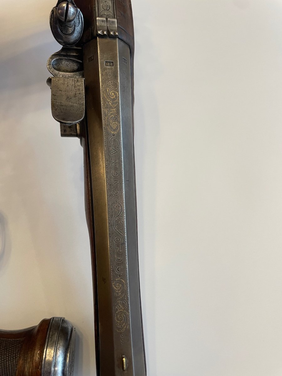 Belle Paire De Pistolet D’officier à Silex Travail Français De Style Louis XVI-photo-2