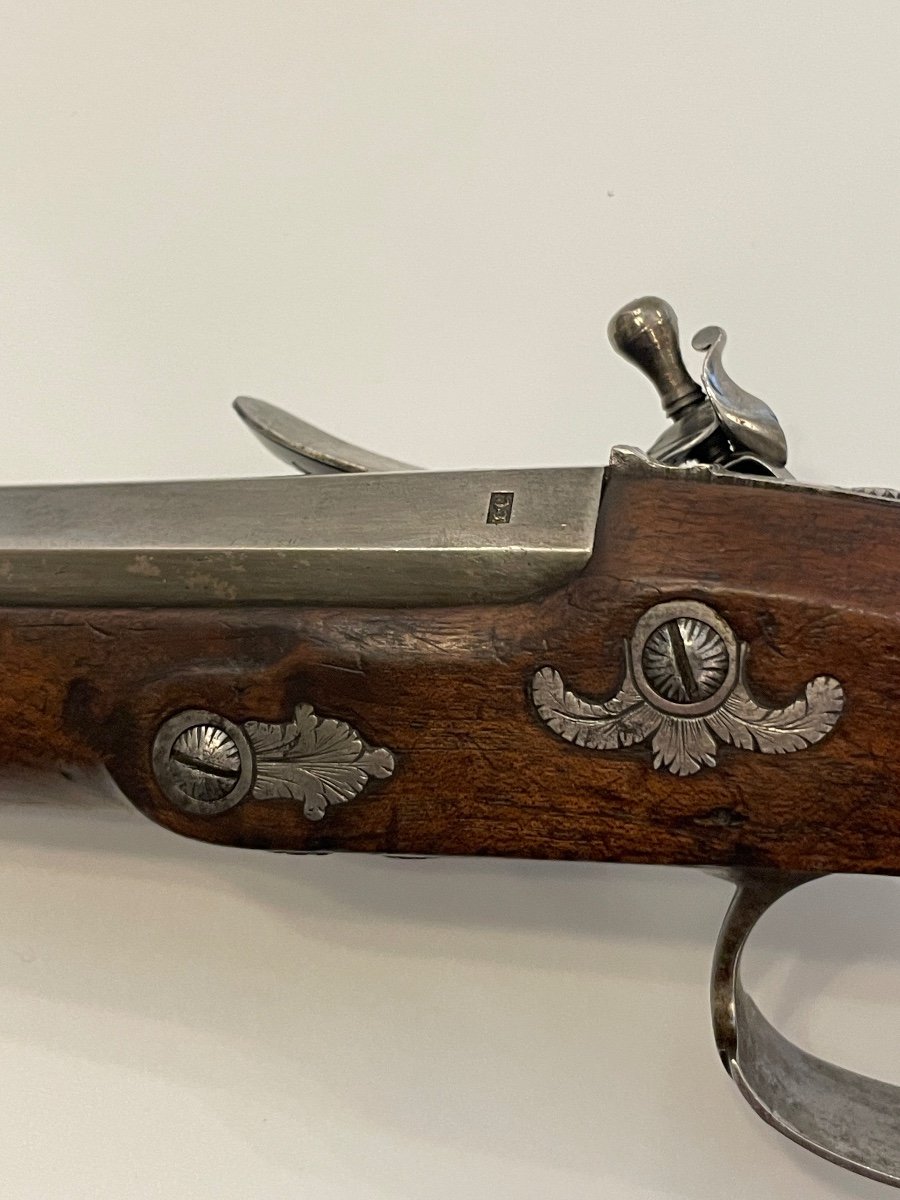 Belle Paire De Pistolet D’officier à Silex Travail Français De Style Louis XVI-photo-5