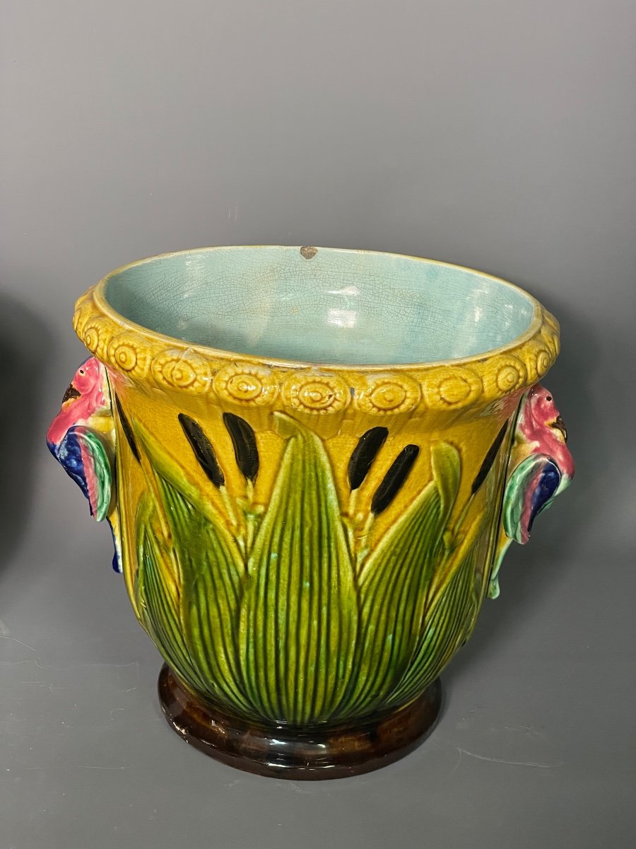 Pair Of Art Nouveau Slip Pot Covers -photo-3